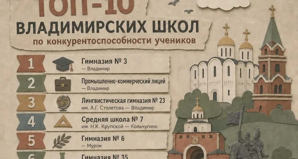 Шесть школ Владимира вошли в рейтинг RAEX-2026